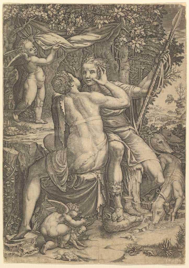 Venus and Adonis, ca. 1570 by Giorgio Ghisi