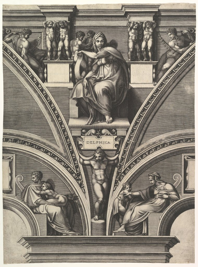Detail of The Delphic Sibyl; from the series of Prophets and Sibyls in the Sistine Chapel, 1570-75 by Giorgio Ghisi