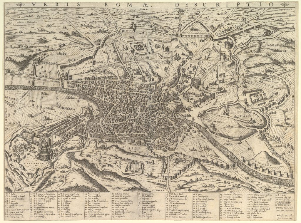 Detail of Speculum Romanae Magnificentiae: View of Modern Rome from the West, 1590 by Giovanni Ambrogio Brambilla