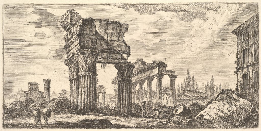 Plate 7: Temple of Jupiter Tonans. 1. Temple of Concord by Giovanni Battista Piranesi