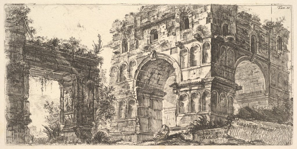 Detail of Plate 11: Temple of Janus from the series 'Antichita Romana', ca. 1748 by Giovanni Battista Piranesi