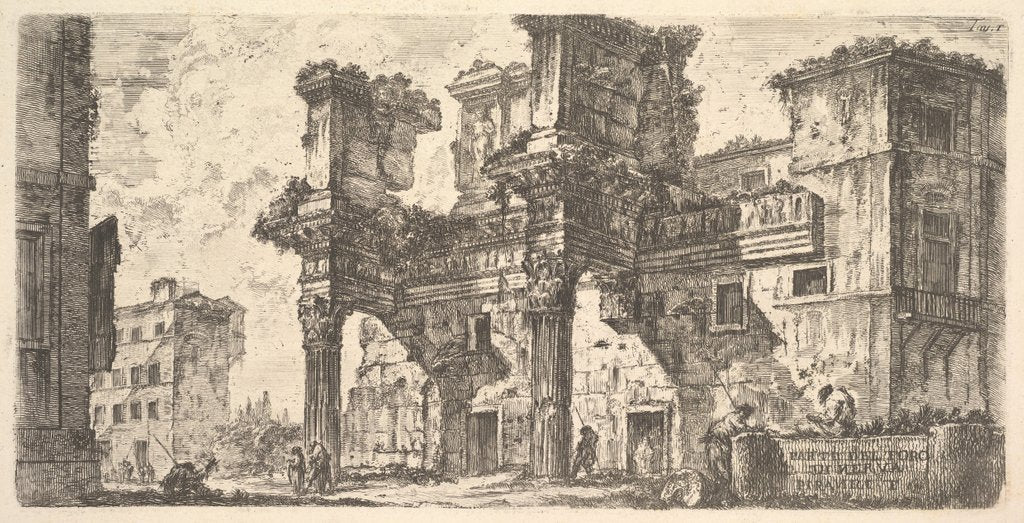 Detail of Plate 1: Part of the Forum of Nerva, ca. 1748 by Giovanni Battista Piranesi