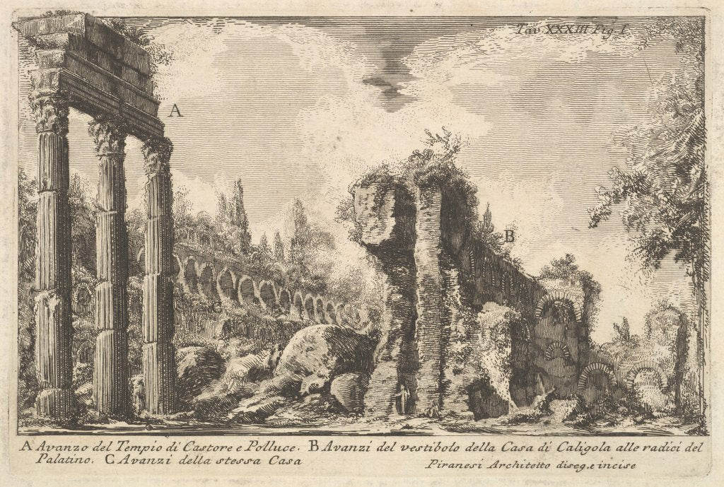Detail of Remains of the Temple of Castor and Pollux . . by Giovanni Battista Piranesi