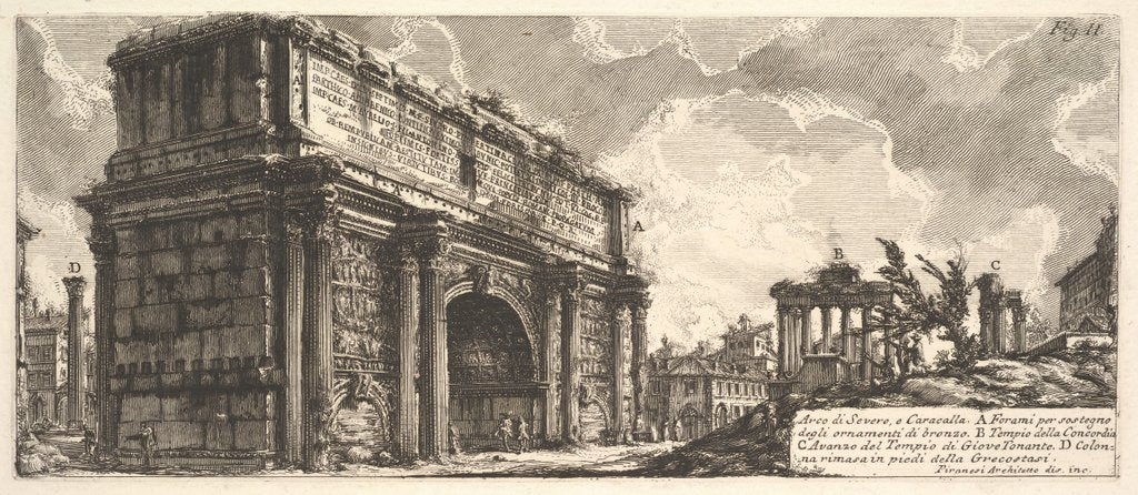 Detail of The Arch of Septimius Severus, ca. 1756 by Giovanni Battista Piranesi
