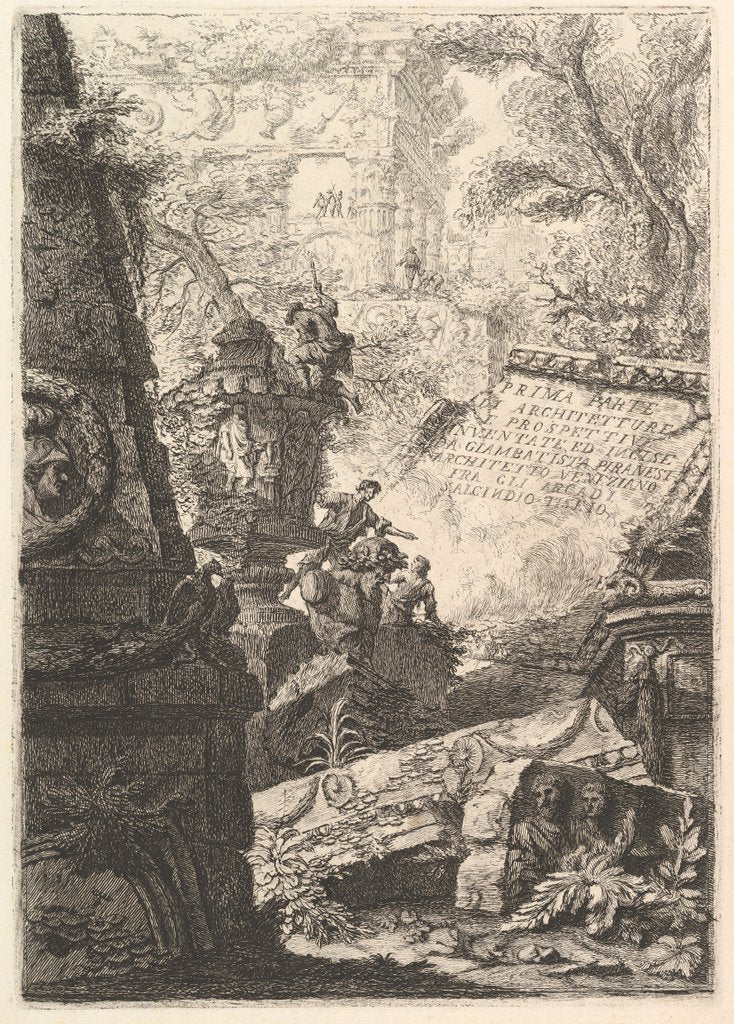 Detail of Frontispiece: Prima Parte di Architetture,e Prospettive, Rome, ca. 1750 by Giovanni Battista Piranesi