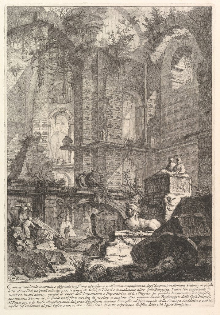 Detail of Camera sepolcrale inventata e disegnata conforme al costume, e all'antica magnificenza…, ca. 1750 by Giovanni Battista Piranesi