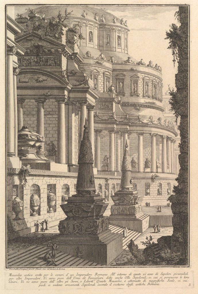 Detail of Ancient mausoleum erected for the ashes of a Roman Empero by Giovanni Battista Piranesi