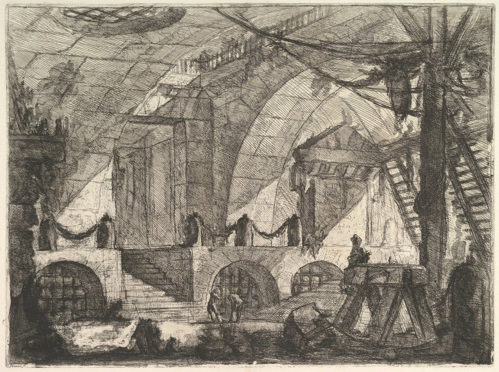 Detail of The Sawhorse, from Carceri d'invenzione, ca. 1749-50 by Giovanni Battista Piranesi