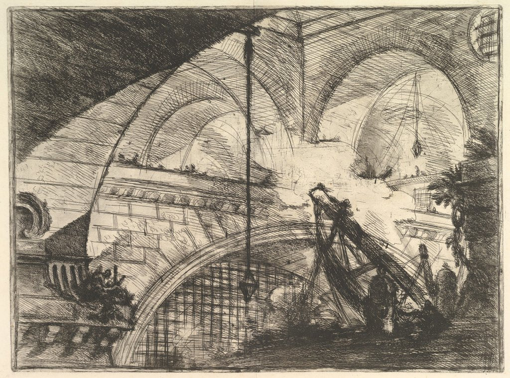 Detail of The Arch with a Shell Ornament, from Carceri d'invenzione, ca. 1749-50 by Giovanni Battista Piranesi