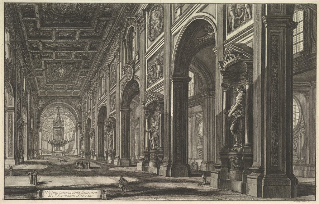 Detail of S. Giovanni in Laterano. Interior, ca. 1768 by Giovanni Battista Piranesi