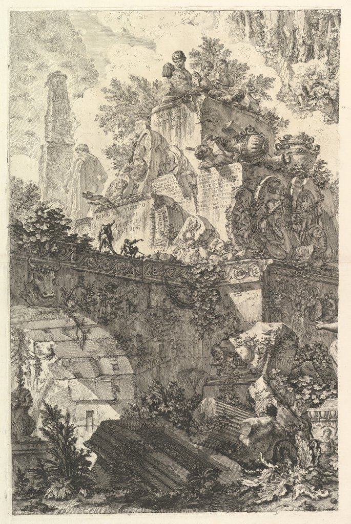 Detail of Frontispiece, with Statue of Minerva, ca. 1748 by Giovanni Battista Piranesi