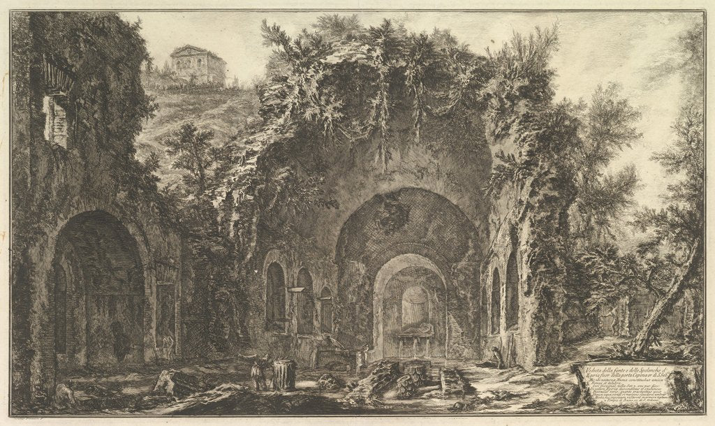 Detail of The so-called Grotto of Egeri by Giovanni Battista Piranesi
