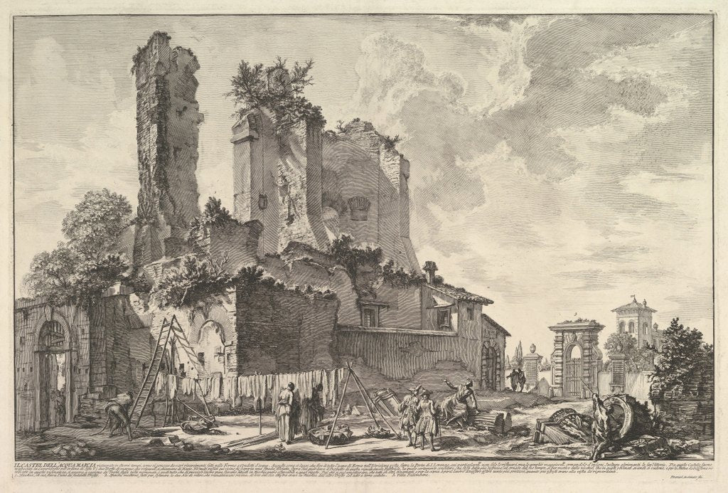 Detail of The Fontana dell'Aqua Giulia, ca. 1753 by Giovanni Battista Piranesi
