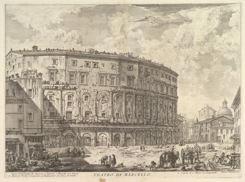 Detail of The Theatre of Marcellus, ca. 1757 by Giovanni Battista Piranesi