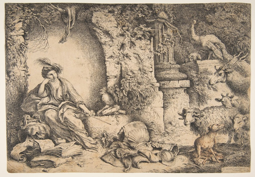 Detail of Circe with the companions of Ulysses changed into animals, 1650-51 by Giovanni Benedetto Castiglione