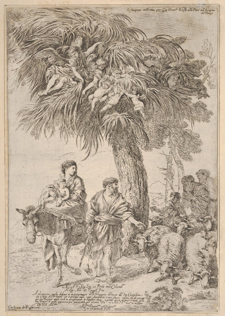 Detail of The Holy Family on their flight into Egypt, ca. 1647 by Giovanni Benedetto Castiglione