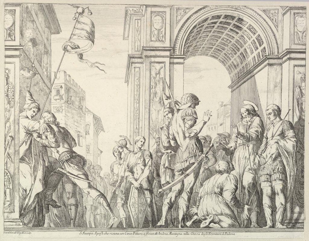 Detail of Saint James Cures a Blind Man, from 'The Story of Saints James and Christopher in the Erem…, 1776 by David Giovanni