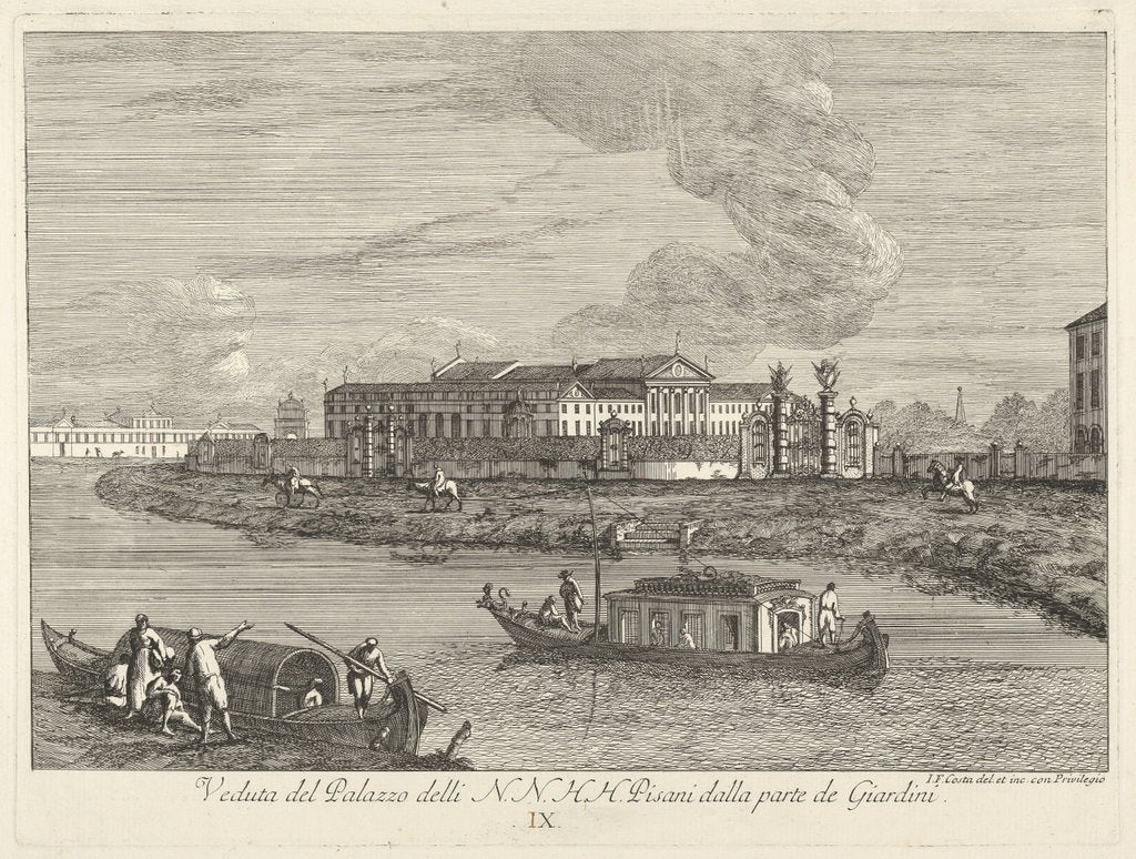 Detail of View of the Villa Pisani, 1730-72 by Giovanni Francesco Costa