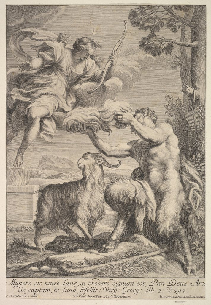 Detail of Pan foiled by Diana, 1675-1741 by Giovanni Girolamo Frezza
