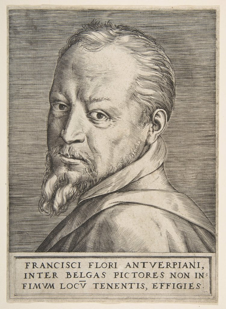 Detail of Bust portrait of Frans Floris, 1531-76 by Giulio Bonasone