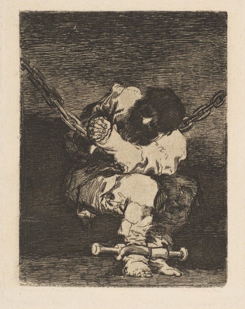 Detail of The custody is as barbarous as the crime, ca. 1815 by Francisco Goya