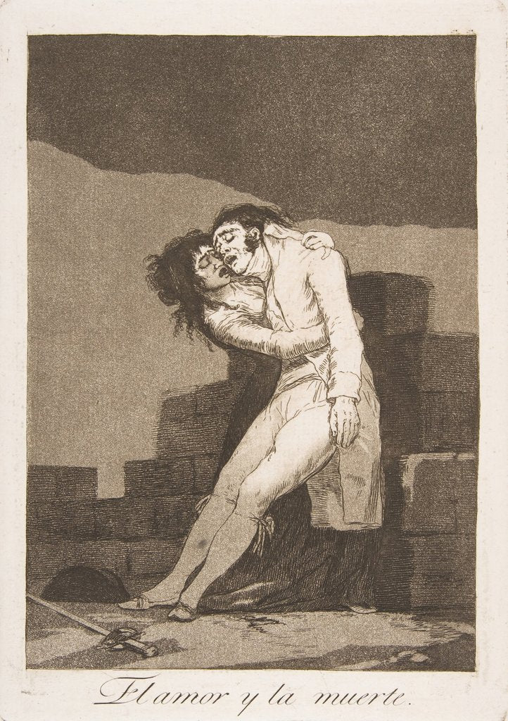 Detail of Plate 10 from 'Los Caprichos': Love and death, 1799 by Francisco Goya