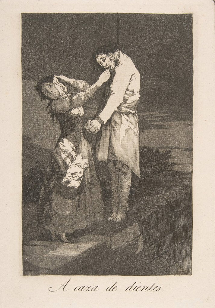 Detail of Plate 12 from 'Los Caprichos': Out hunting for teeth, 1799 by Francisco Goya