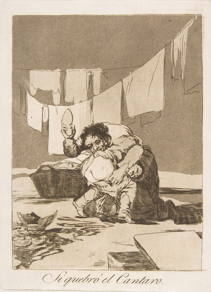 Detail of Plate 25 from 'Los Caprichos': If he broke the pot, 1799 by Francisco Goya