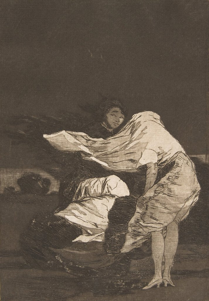 Detail of Plate 36 from 'Los Caprichos: A bad night, ca. 1797-98 by Francisco Goya