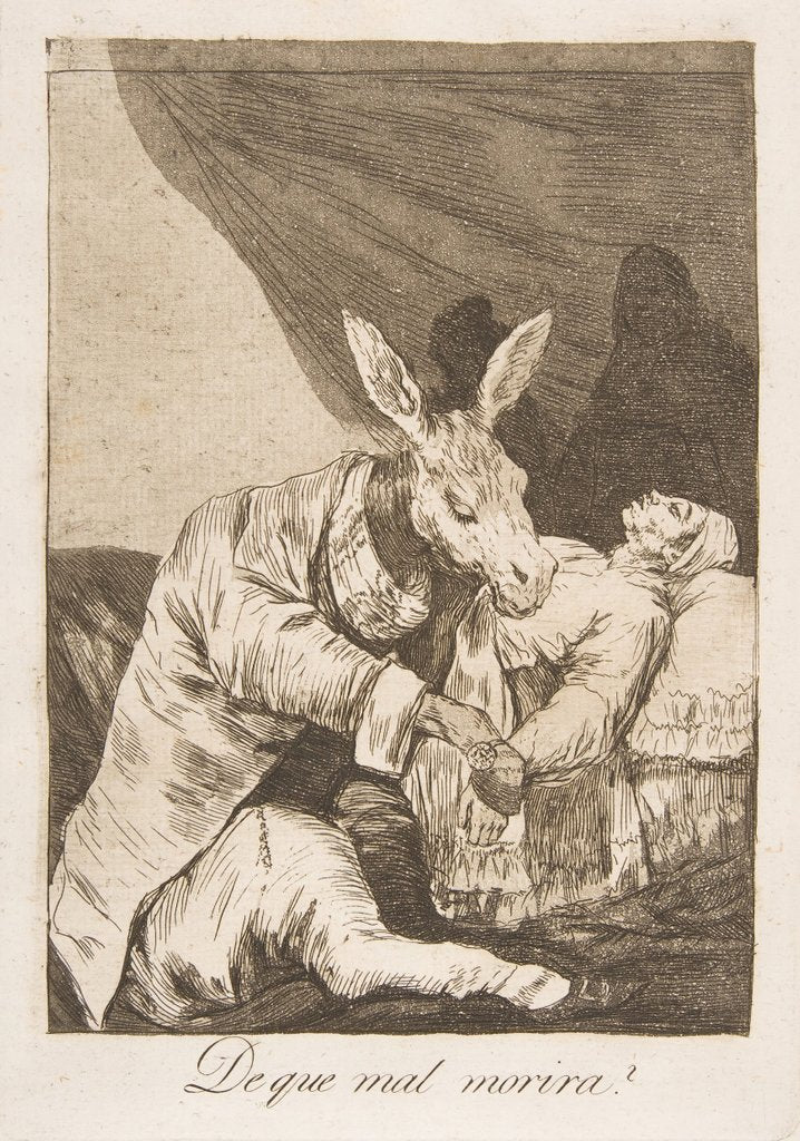 Plate 40 from 'Los Caprichos': Of what ill will he die?, 1799 by Francisco Goya