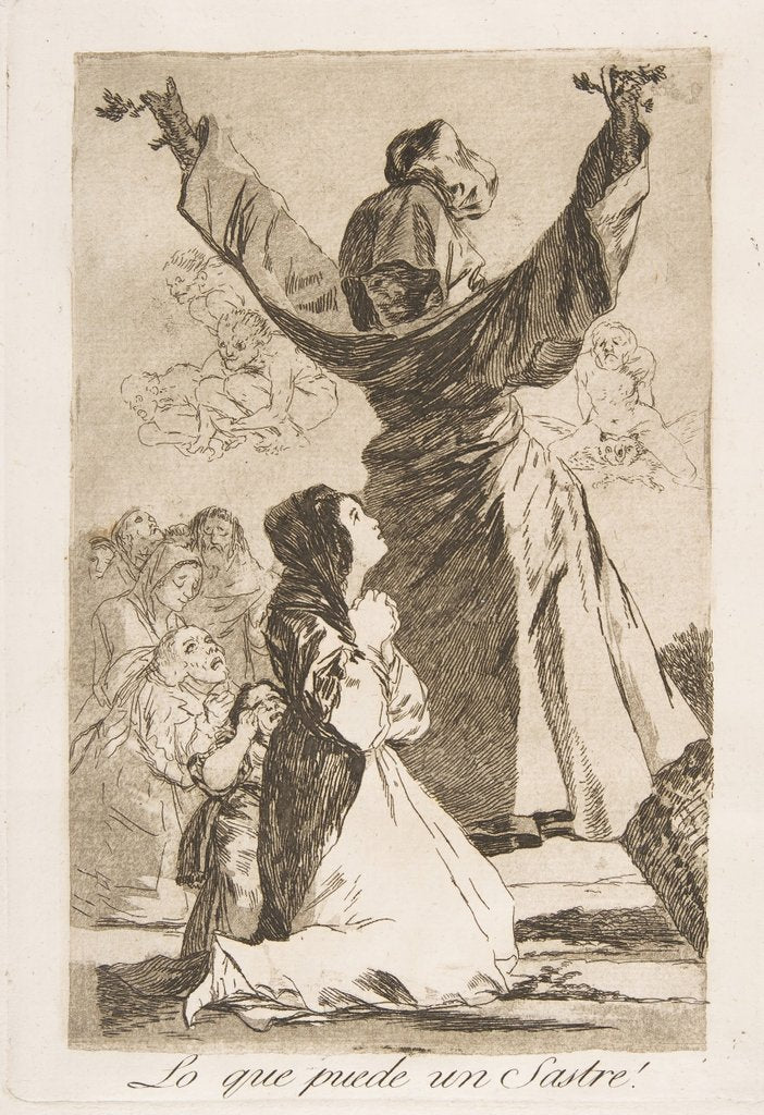 Detail of Plate 52 from 'Los Caprichos': What a tailor can do!, 1799 by Francisco Goya