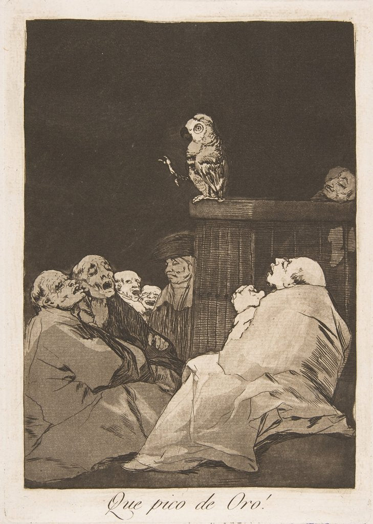 Detail of Plate 53 from 'Los Caprichos':What a golden beak!, 1799 by Francisco Goya