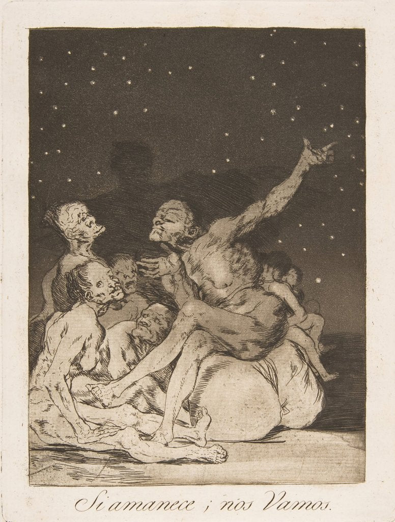 Detail of Plate 71 from 'Los Caprichos': When day breaks we will be off, 1799 by Francisco Goya