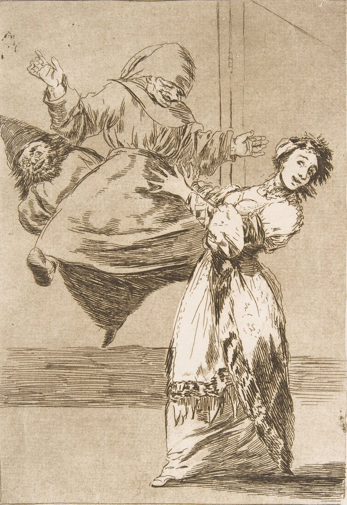 Detail of Plate 74 from 'Los Caprichos': Don't scream, stupid, 1799 by Francisco Goya