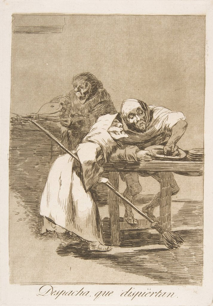 Detail of Plate 78 from' Los Caprichos': Be quick, they are waking up, 1799 by Francisco Goya