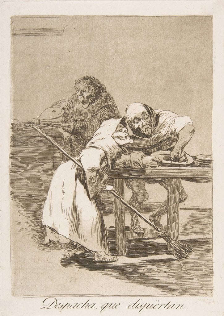 Detail of Plate 78 from 'Los Caprichos': Be quick, they are waking up, 1799 by Francisco Goya