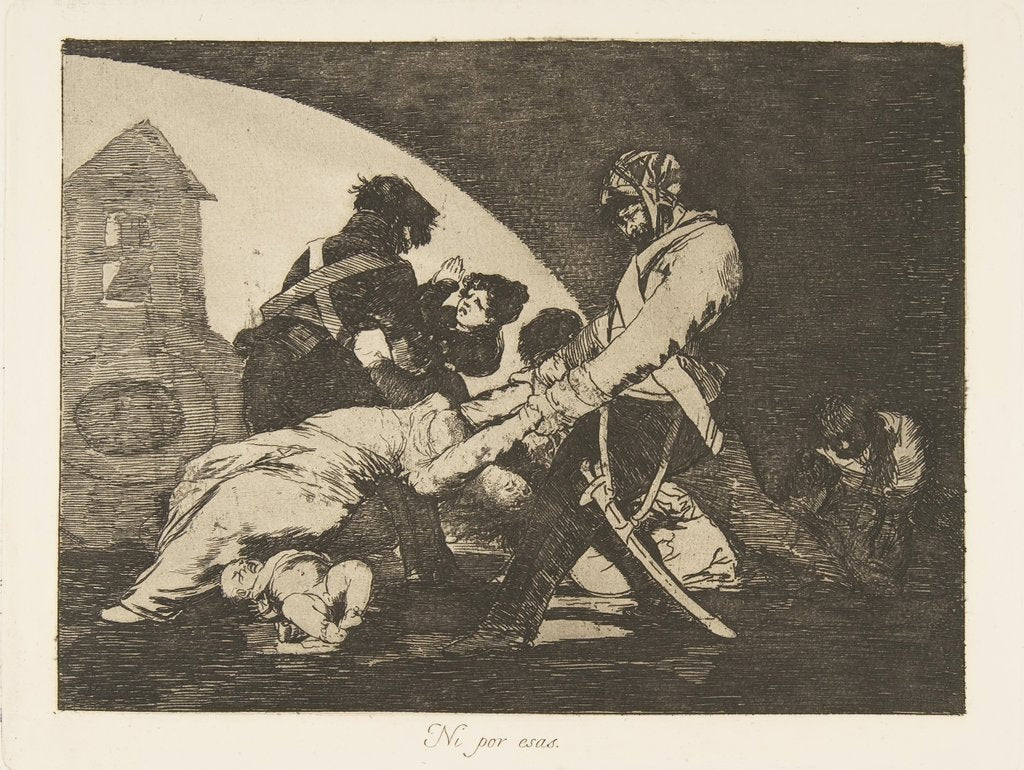 Detail of Plate 11 from 'The Disasters of War': 'Neither do these. by Francisco Goya