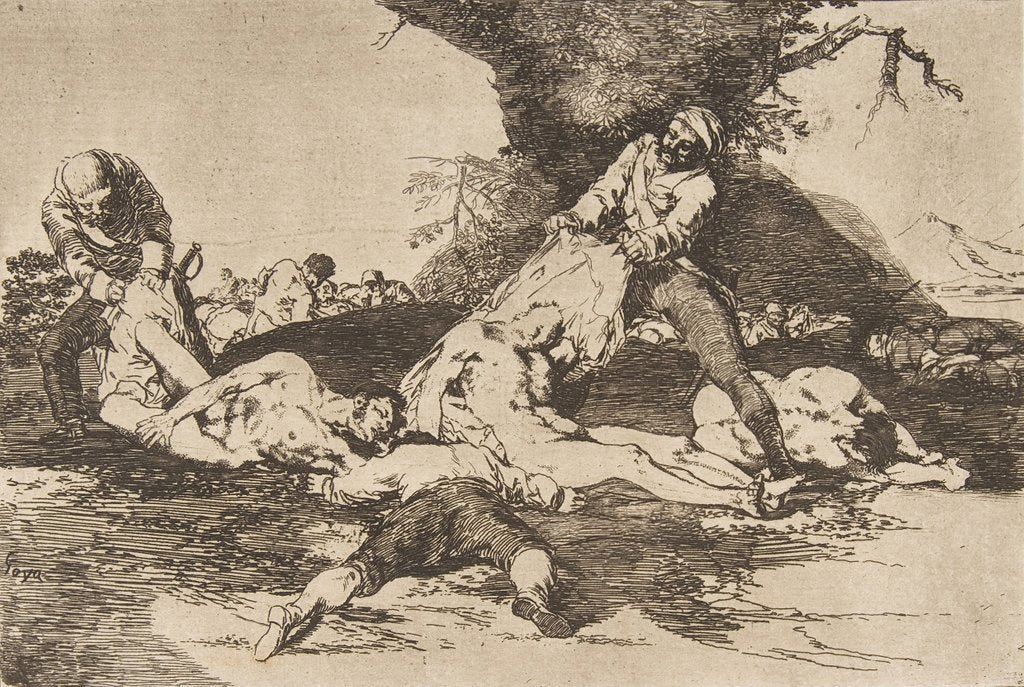 Detail of Plate 16 from 'The Disasters of War': 'They …, 1810 by Francisco Goya