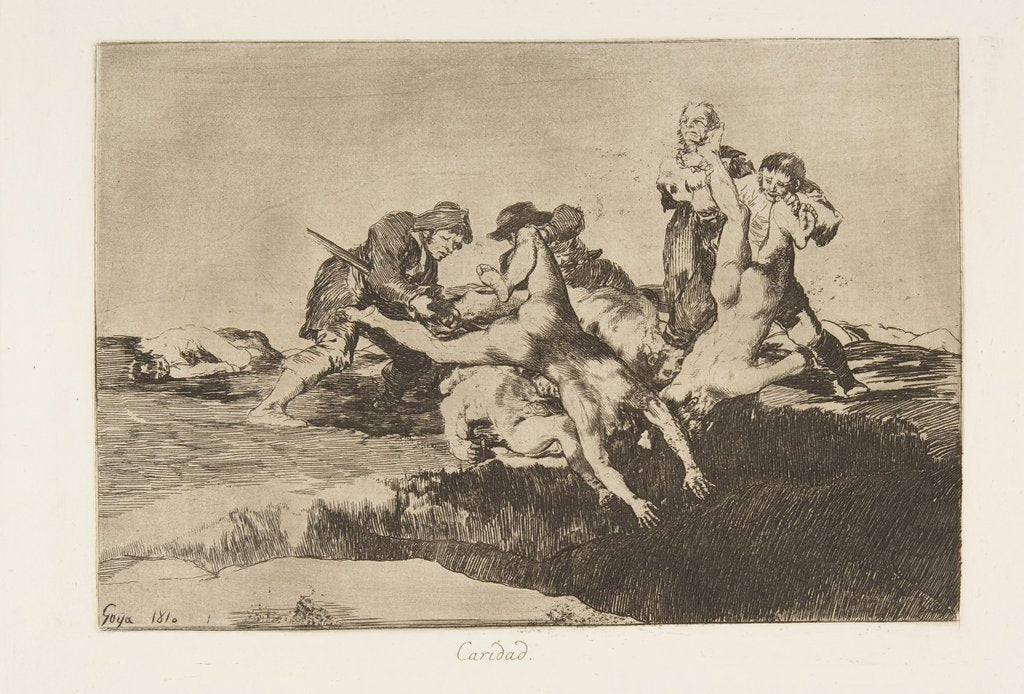 Detail of Plate 27 from 'The Disasters of War': 'Char…, 1810 by Francisco Goya