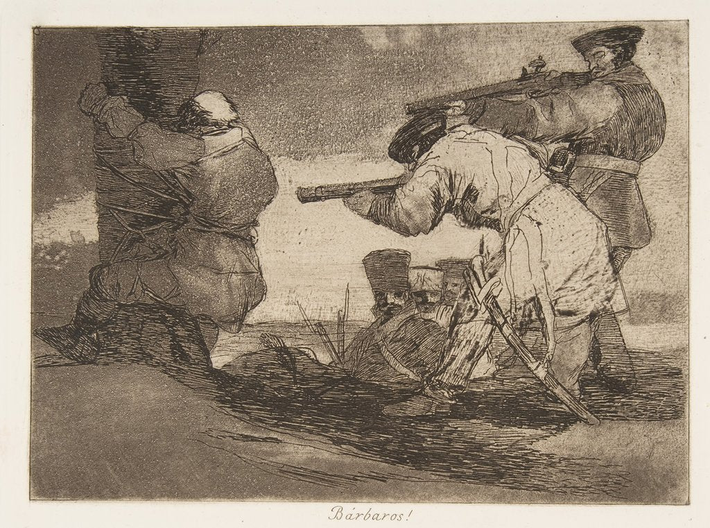 Detail of Plate 38 from 'The Disasters of War': 'Barba…, 1810 by Francisco Goya