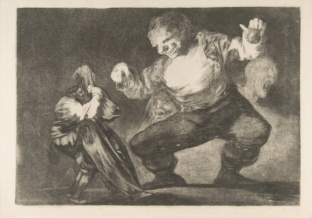 Detail of Plate 4 from the 'Disparates': Simpleton, ca. 1816-23 by Francisco Goya