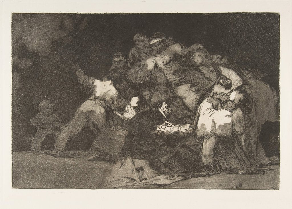 Detail of Plate 9 from the 'Disparates':General folly, ca. 1816-23 by Francisco Goya