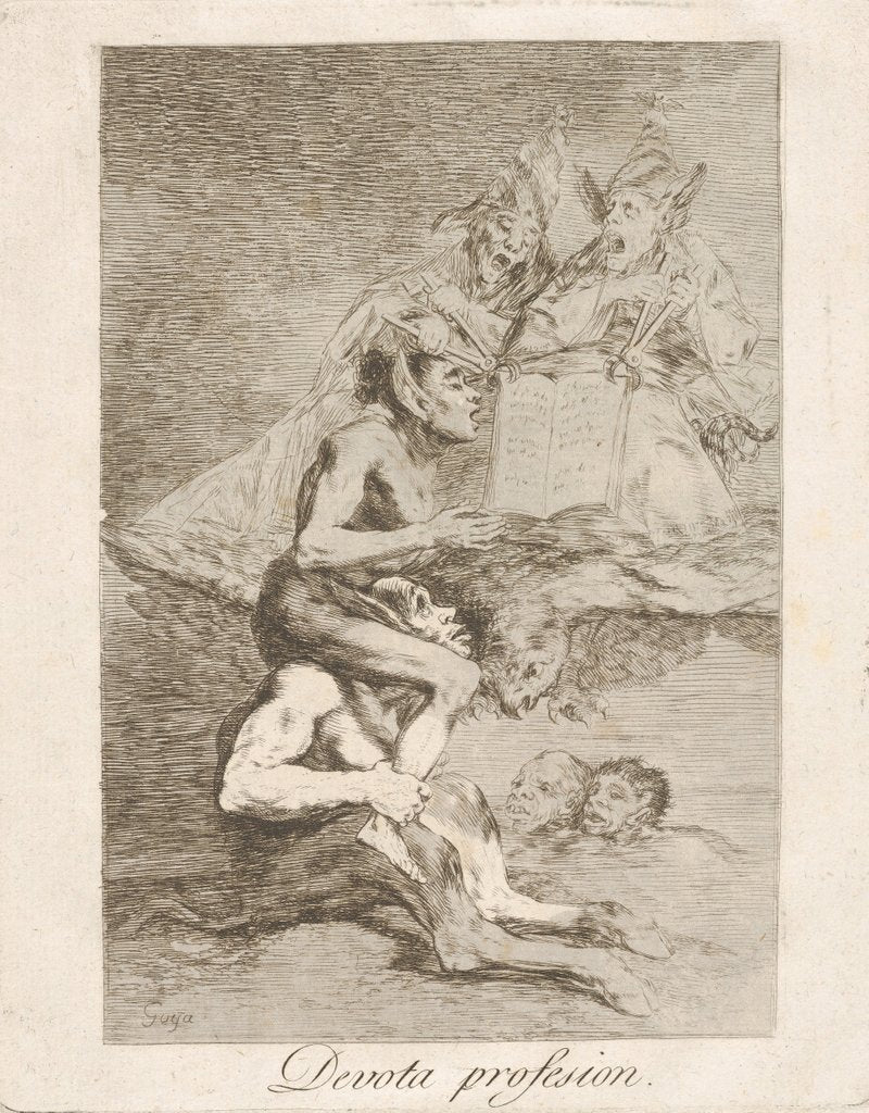 Detail of Plate 70 from 'Los Caprichos': Devout Profession, 1799 by Francisco Goya