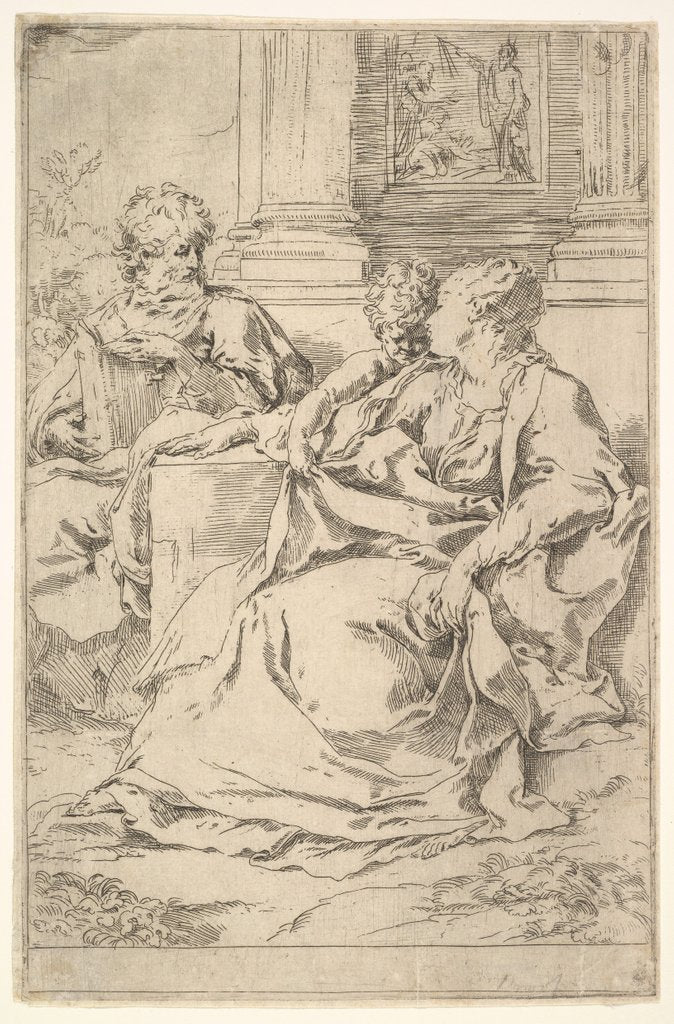 Detail of The Holy Family with Scriptural Scene in Background by Guido Reni