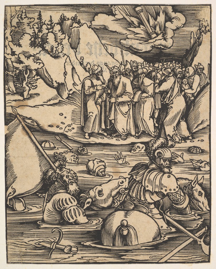 Detail of The Egyptians Crossing the Red Sea, from Das Buch Granatapfel, 1511 by Hans Baldung