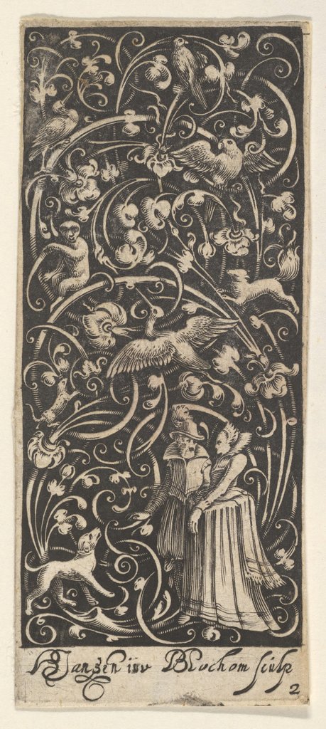 Detail of Vertical Panel with a Man and Woman, ca. 1631 by Bartolomeus van Lochom