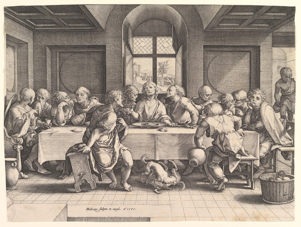 Detail of The Last Supper, 1585 by Hendrik Goltzius