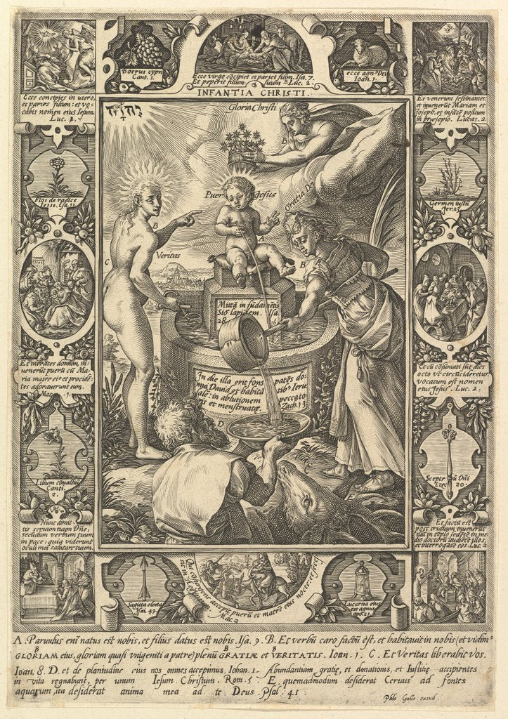 Detail of The Infant Christ, from Allegorical Scenes on the Life of Christ, from Christian and Profane A… by Hendrik Goltzius