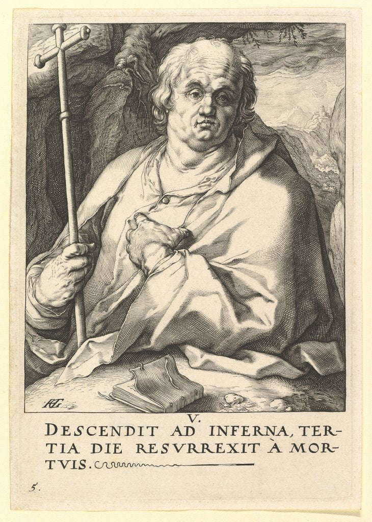 Detail of St. Philip, from Christ, the Apostles and St. Paul with the Creed, ca.1589 by Hendrik Goltzius