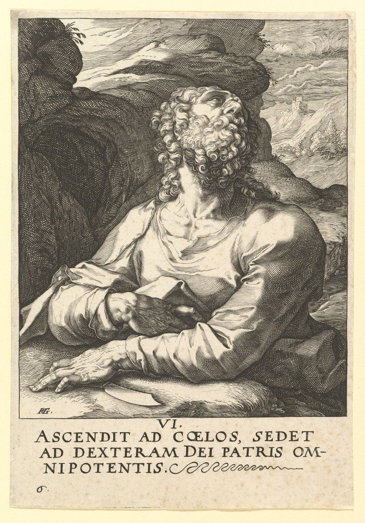 Detail of St. Bartholomew, from Christ, the Apostles and St. Paul with the Creed, ca. 1589 by Hendrik Goltzius